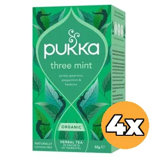 4x Pukka Three Mint Bio (20 zakjes)