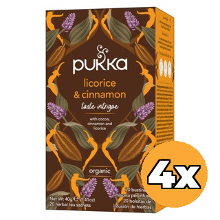 4x Pukka Licorice & Cinnamon Thee Bio (20 zakjes)