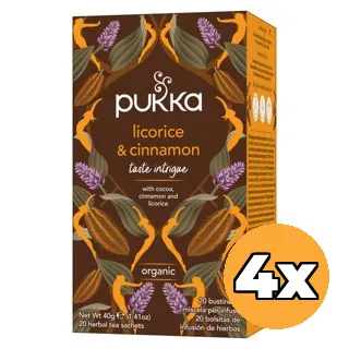 4x Pukka Licorice & Cinnamon Thee Bio (20 zakjes)