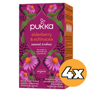 4x Pukka Elderberry & Echinacea Bio (20 zakjes)