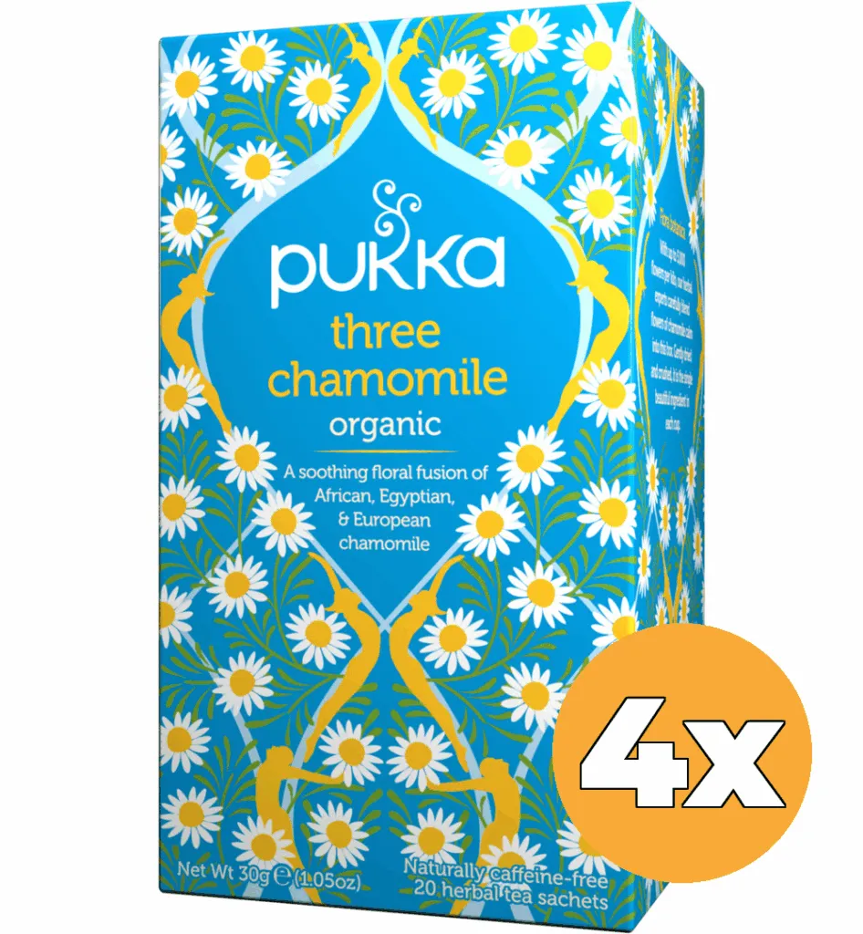 4x Pukka Three Chamomile Bio (20 zakjes)