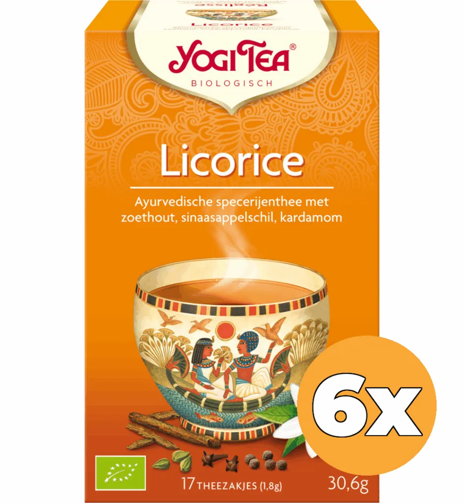 6x Yogi Tea Licorice Egyptian bio (17 stuks)