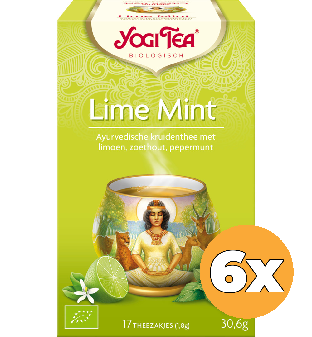 6x Yogi Tea Lime mint bio (17 stuks)