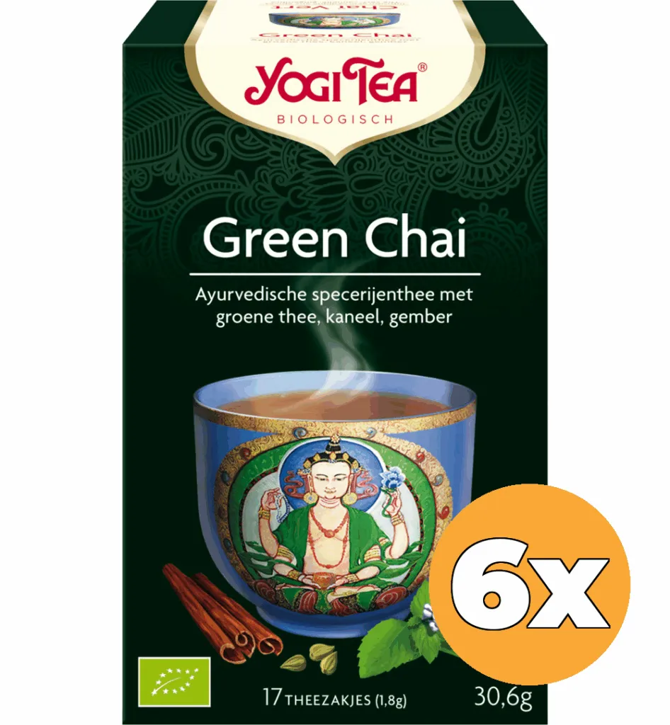 6x Yogi Teagreen chai bio (17 stuks)