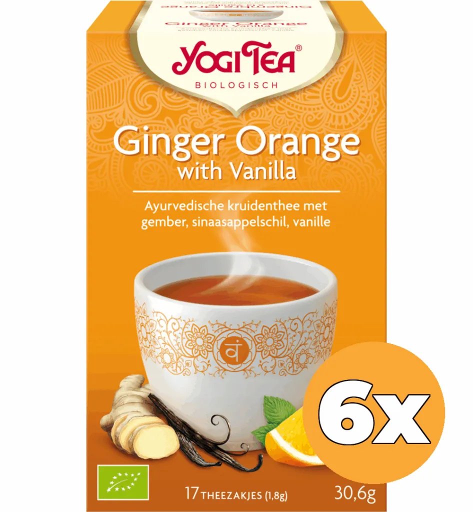 6x Yogi Tea Ginger orange vanilla bio (17 stuks)