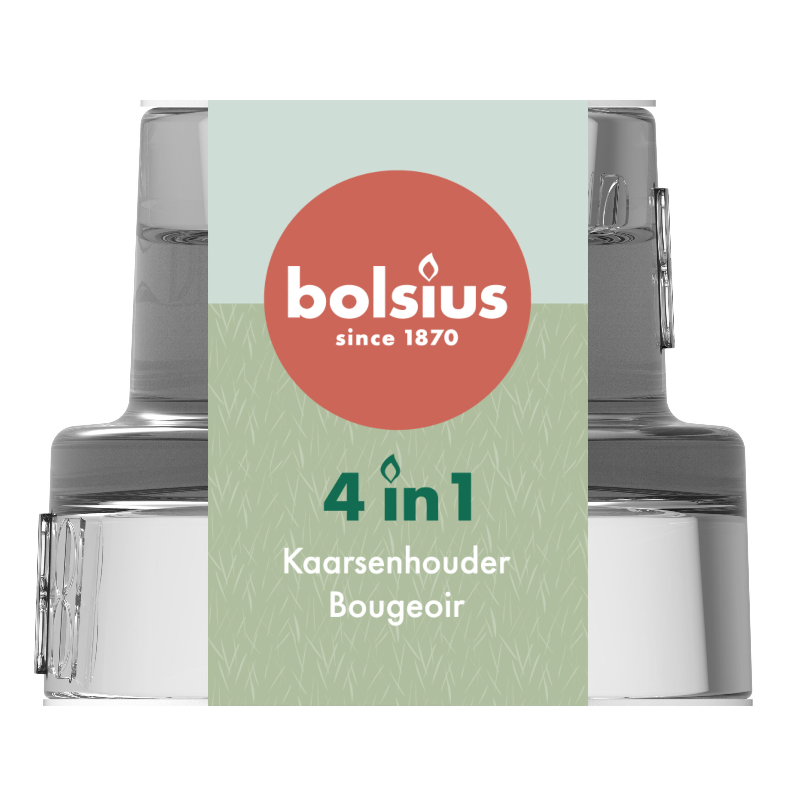 Bolsius Glazen houder 4 in 1 Transparant (1 stuk)