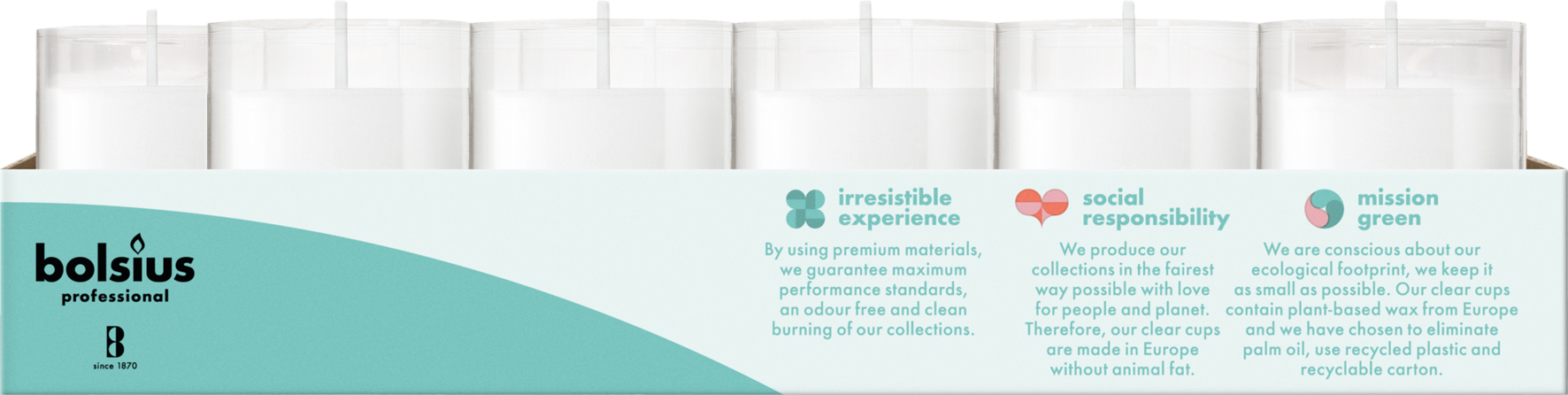 Bolsius Horeca Clear Cups 55/42 Tray 40 Transparant (40 stuks) - image 3