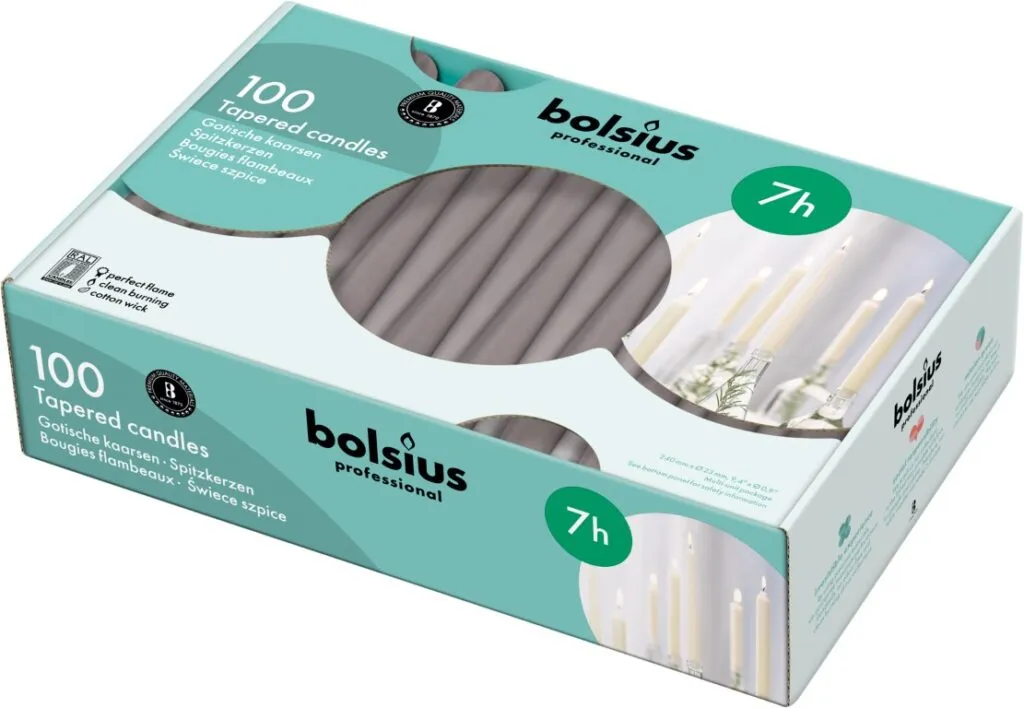 Bolsius Horeca Gotische Kaars 240/23 Doos 100 Taupe (100 stuks)