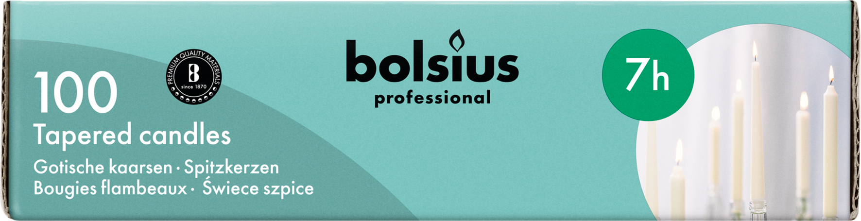Bolsius Horeca Gotische Kaars 240/23 Doos 100 Wijnrood (100 stuks) - image 2