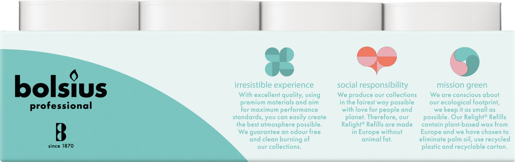 Bolsius Horeca Relight® Navullingen 64/52 Wit (20 stuks) - image 3