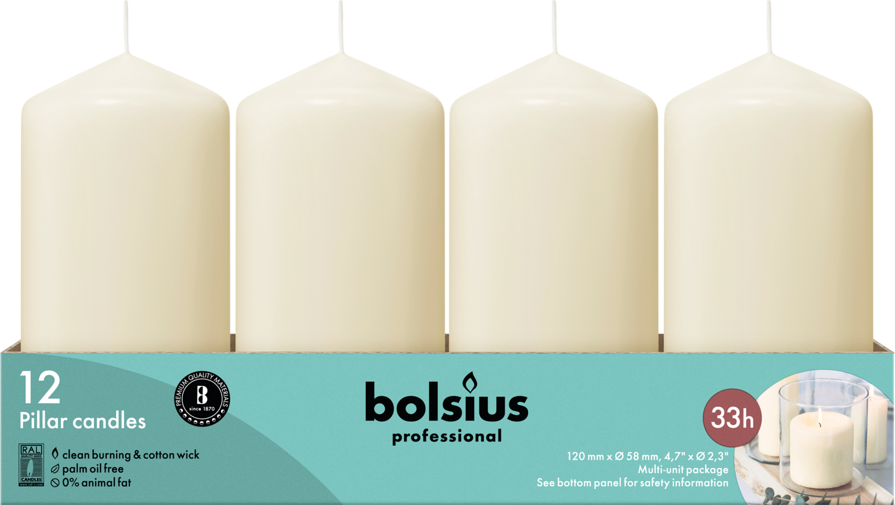 Bolsius Horeca Stompkaarsen 12/6 Ivoor (12 stuks) - image 3