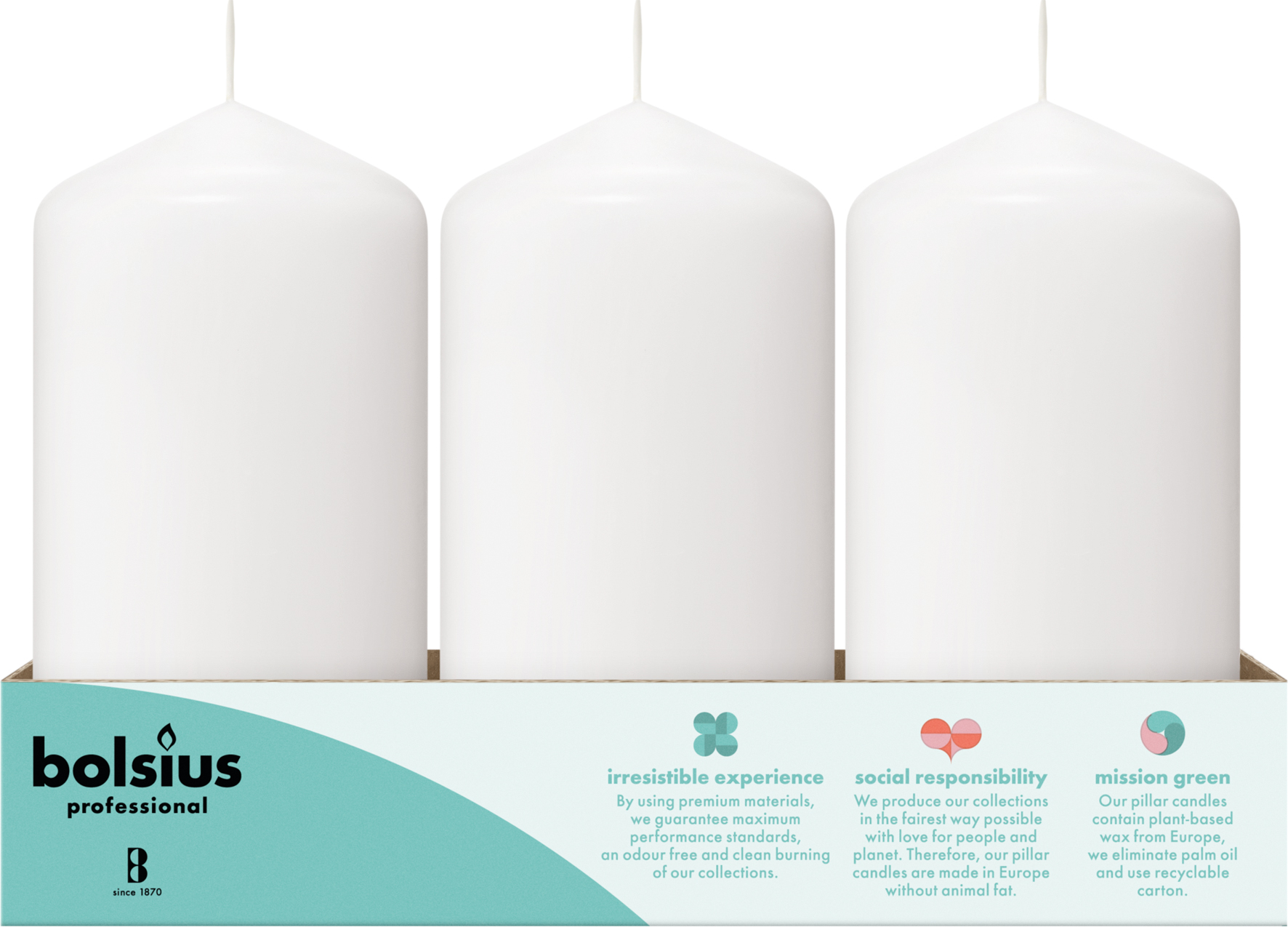 Bolsius Horeca Stompkaarsen 13/7 Wit (12 stuks) - image 3