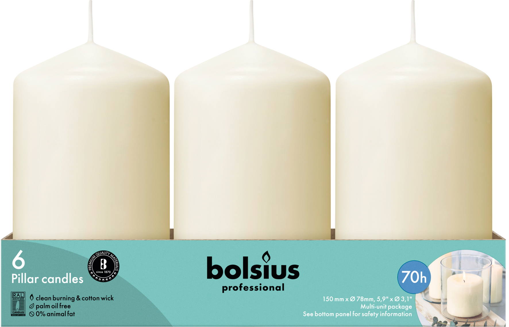 Bolsius Horeca Stompkaarsen 15/8 Ivoor (6 stuks) - image 2