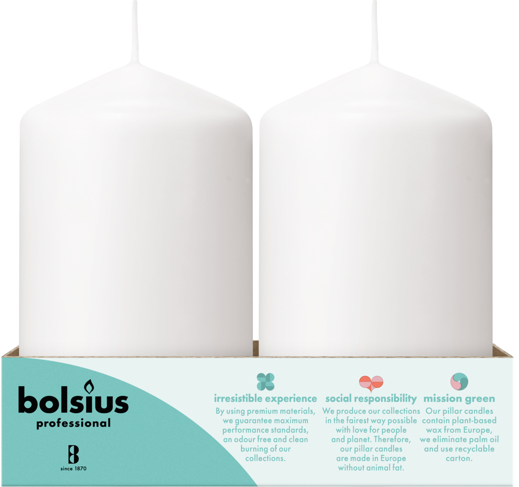 Bolsius Horeca Stompkaarsen 15/8 Wit (6 stuks) - image 3