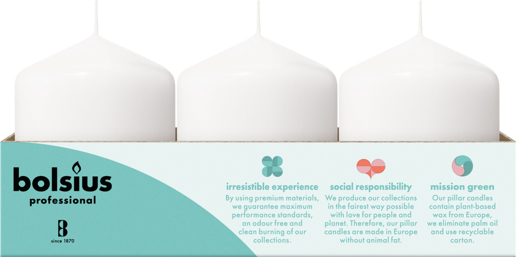 Bolsius Horeca Stompkaarsen 8/6 Wit (12 stuks) - image 3