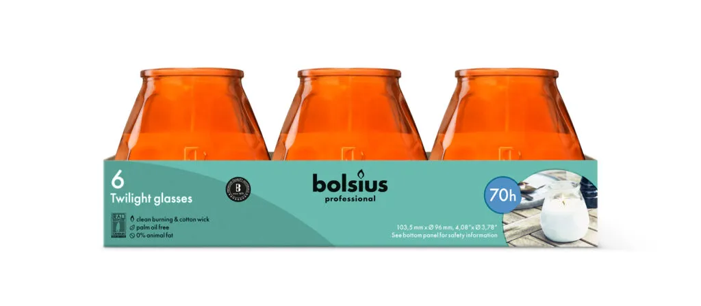 Bolsius Horeca Twilight 104/99 Oranje (6 stuks)
