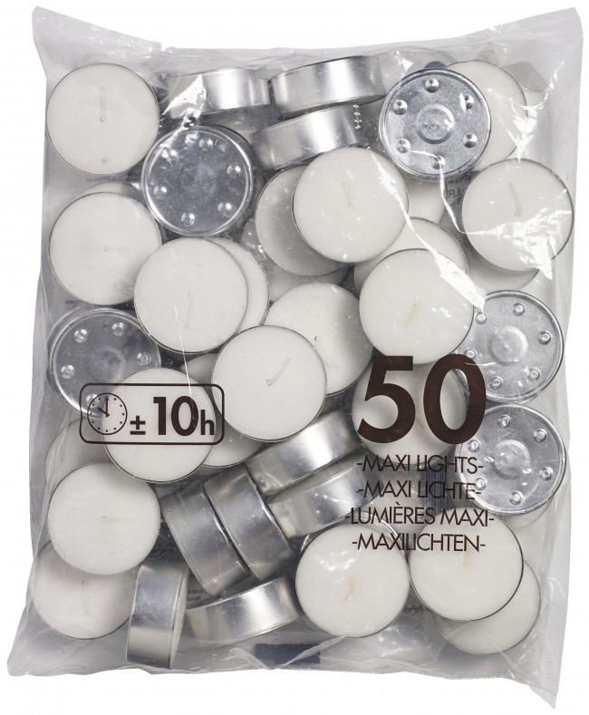 Bolsius Neutraal maxilicht 10u (50 stuks)