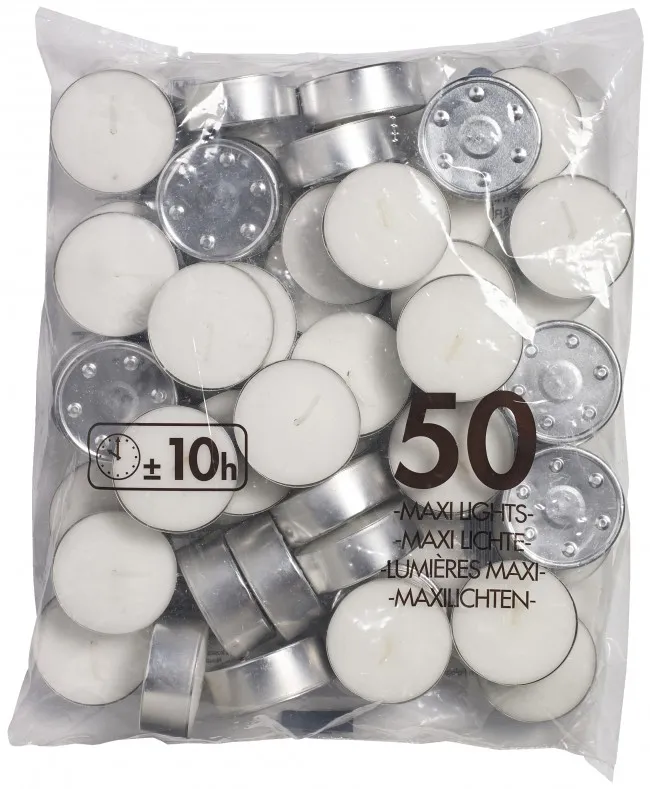 Bolsius Neutraal maxilicht 10u (50 stuks)