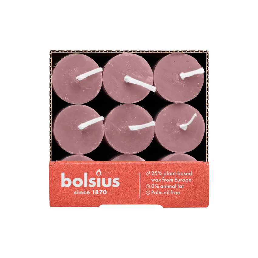 Bolsius Rustieke Tafelkaars 270/23 Ash Rose (9 stuks)