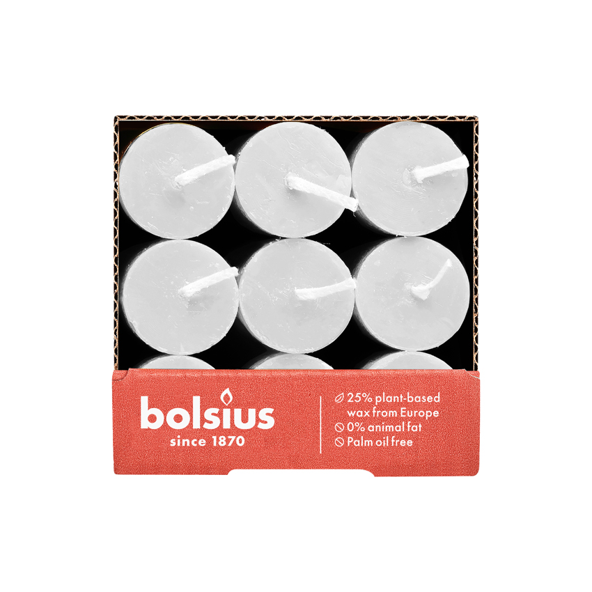 Bolsius Rustieke Tafelkaars 270/23 Cloudy White (9 stuks)