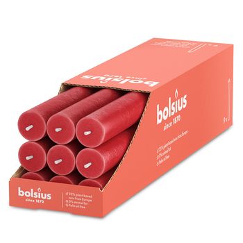 Bolsius Rustieke Tafelkaars 270/23 Delicate Red (9 stuks)