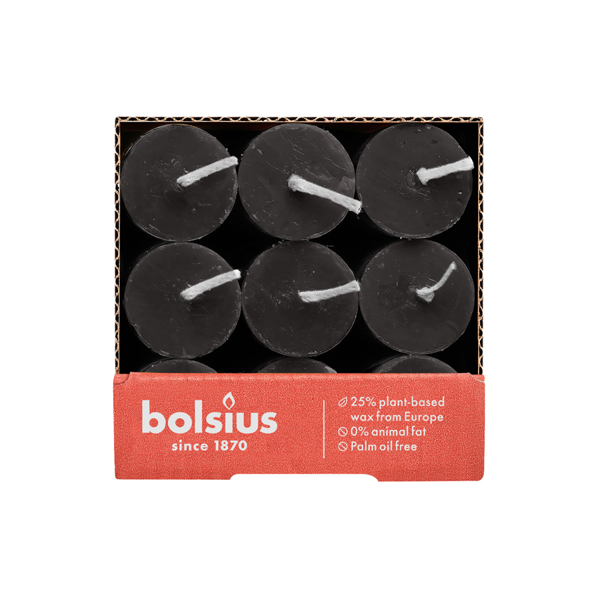 Bolsius Rustieke Tafelkaars 270/23 Stormygrey (9 stuks)