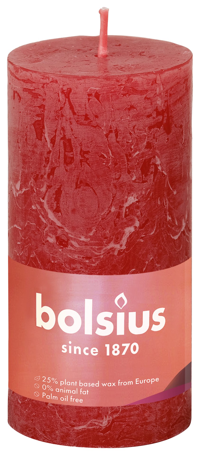 Bolsius Rustiekkaars 100/50 Delicate Red (1 stuk)