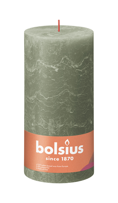 Bolsius Rustiekkaars 200/100 Olive Green (1 stuk)