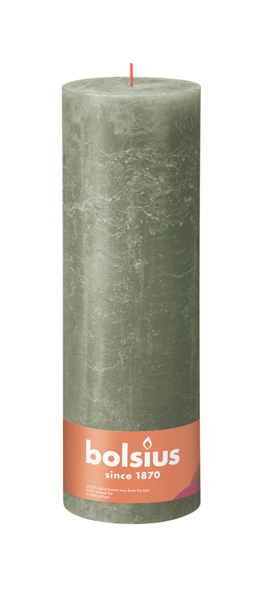 Bolsius Rustiekkaars 300/100 Olivegreen (1 stuk)