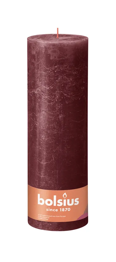 Bolsius Rustiekkaars 300/100 Velvet Red (1 stuk)