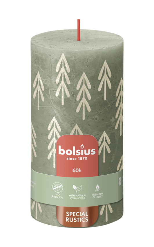 Bolsius Silhouette Rustiekkaars 130/68 Fresh Olive (1 stuk)
