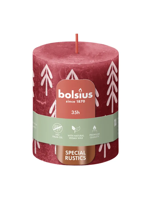 Bolsius Silhouette Rustiekkaars 80/68 Delicate Red (1 stuk)