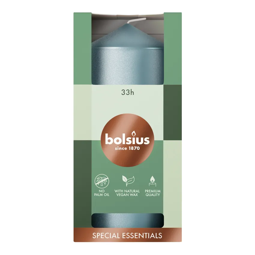 Bolsius Stompkaars 120/58 Metallic Blauw (1 stuk)