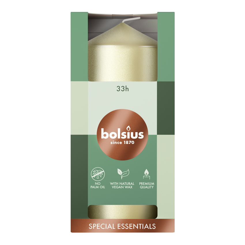 Bolsius Stompkaars 120/58 Metallic Zilver (1 stuk)