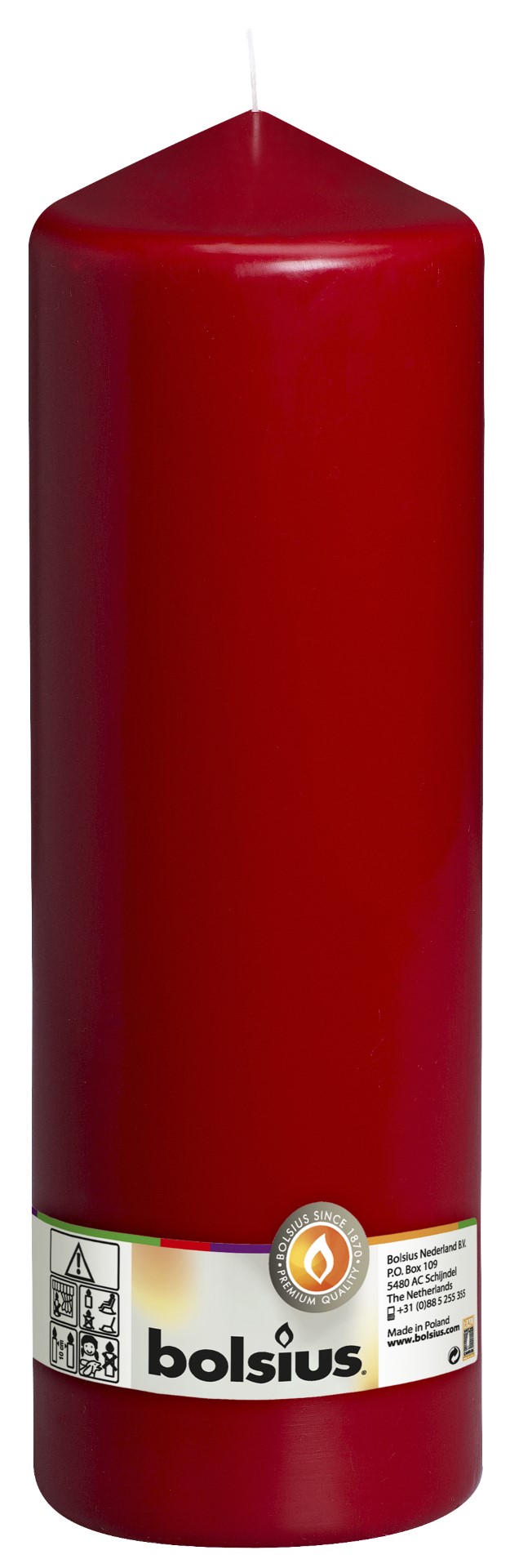 Bolsius Stompkaars 300/98 Wijnrood (1 stuk)