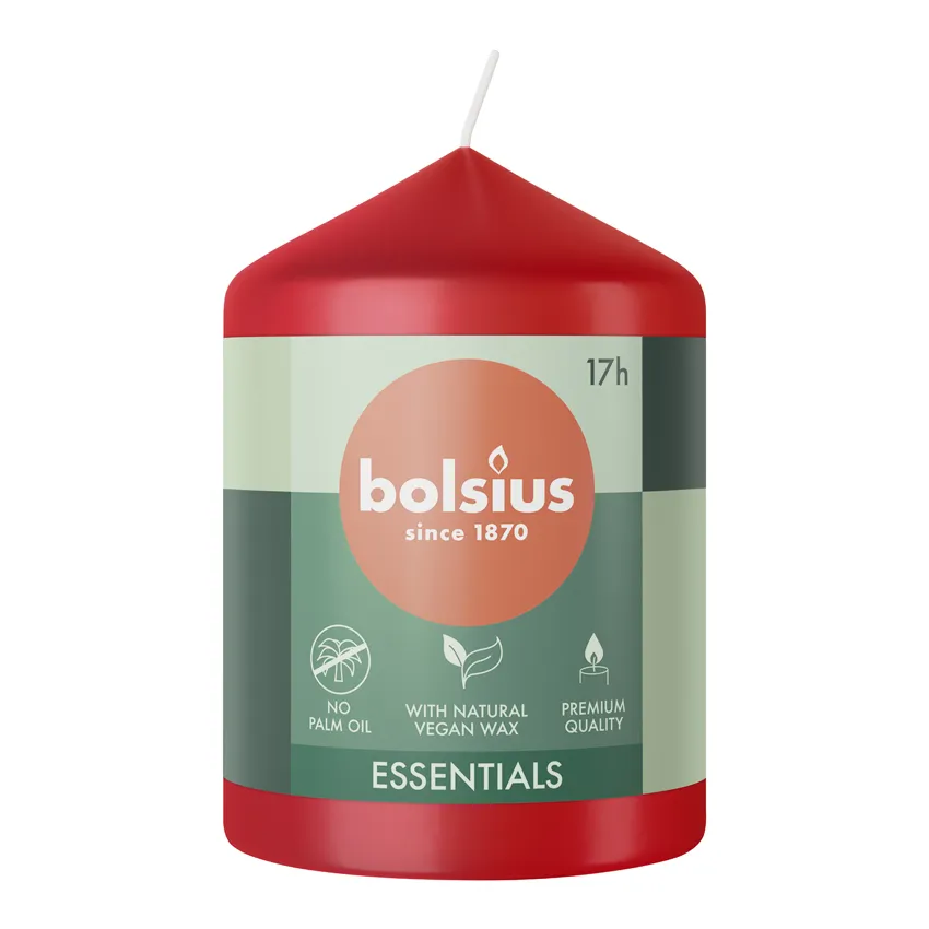 Bolsius Stompkaars 80/58 Delicate Red (1 stuk)