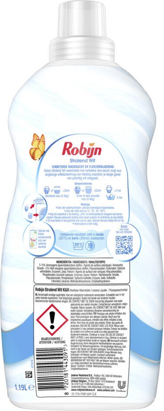 Robijn Wasmiddel Stralend Wit (1190 ml)