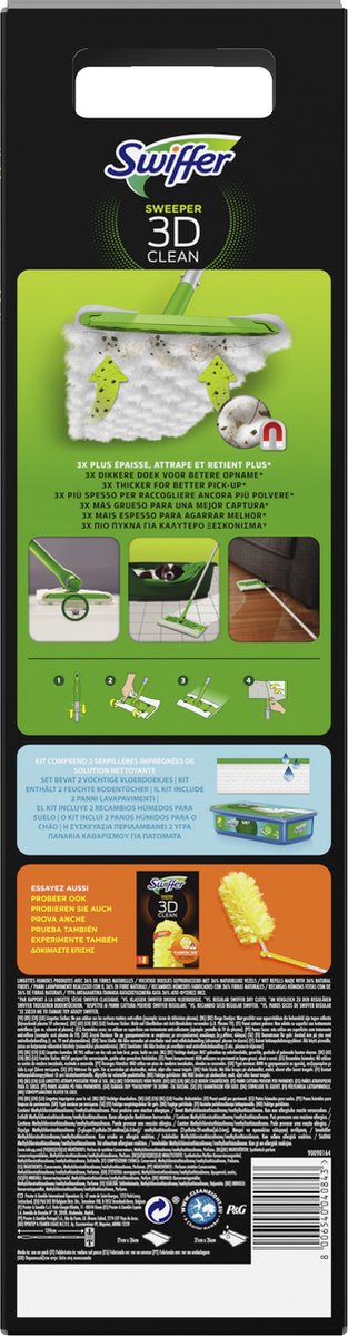 Swiffer Starterkit Vloer 3D Clean + 4X Droge + 2X Nat Doekjes (1 Set) - image 3