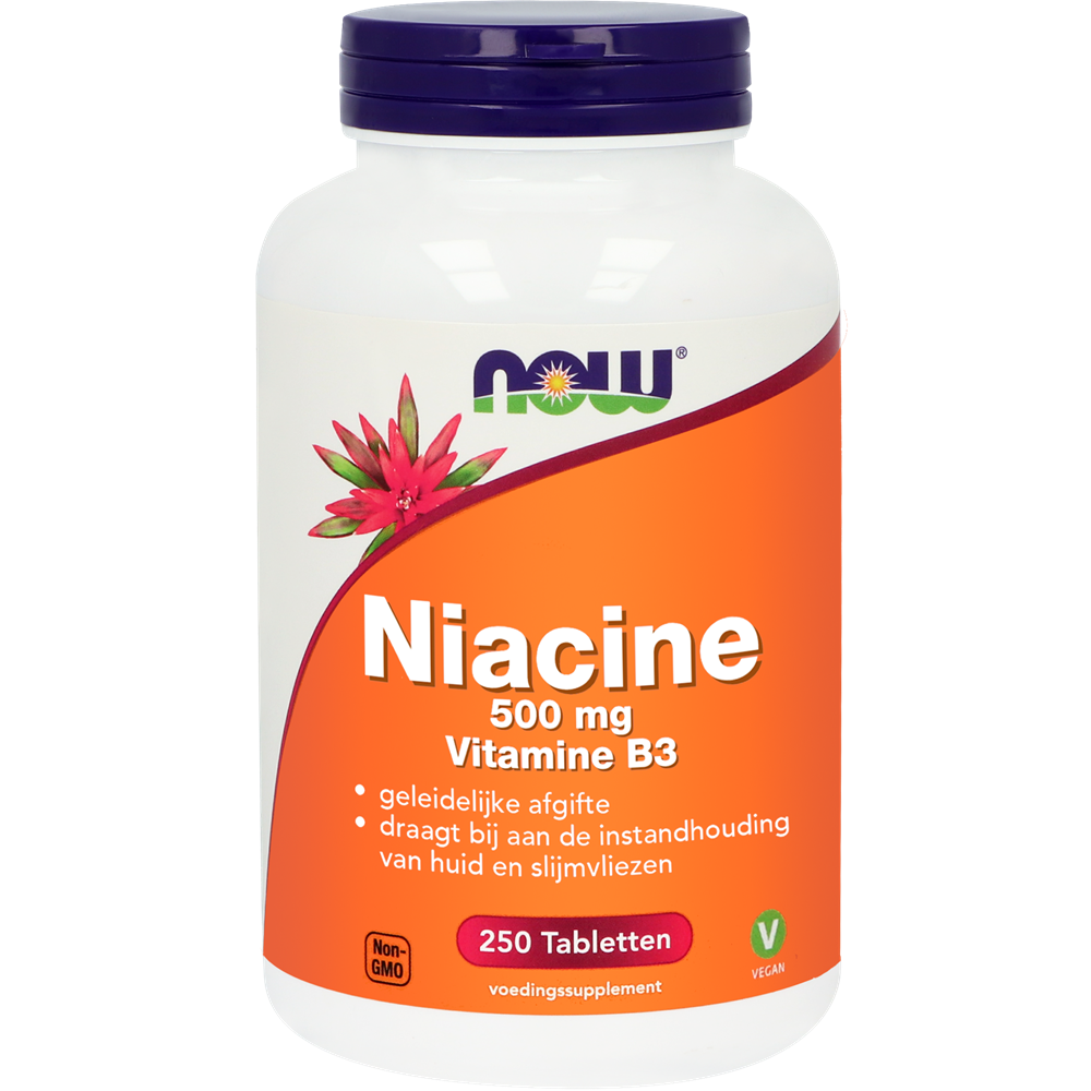 Now Niacine 500 mg vitamine B3 geleidelijke afgifte (250 tabletten)