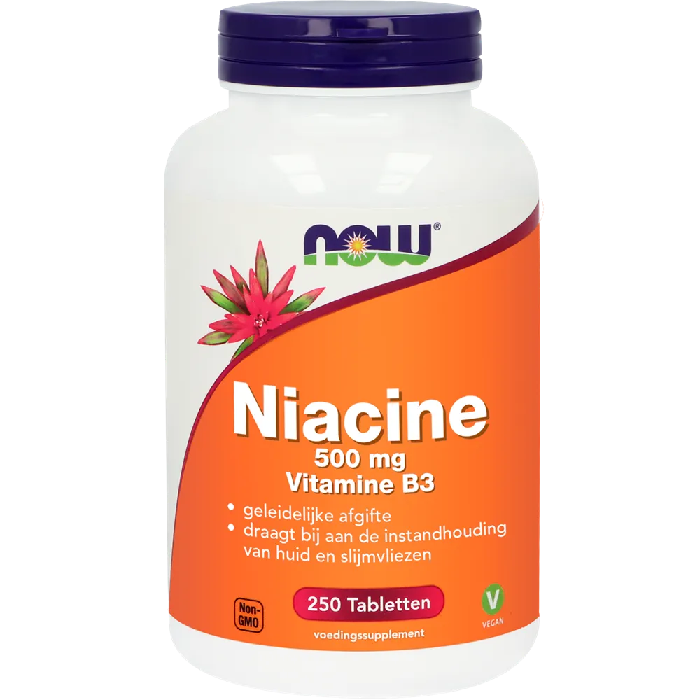 Now Niacine 500 mg vitamine B3 geleidelijke afgifte (250 tabletten)