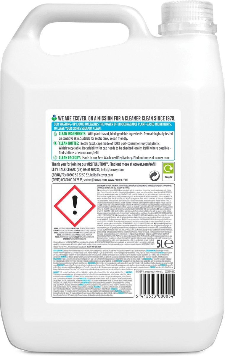 Ecover Afwasmiddel Kamille & Clementine Navulling (5000 ml)