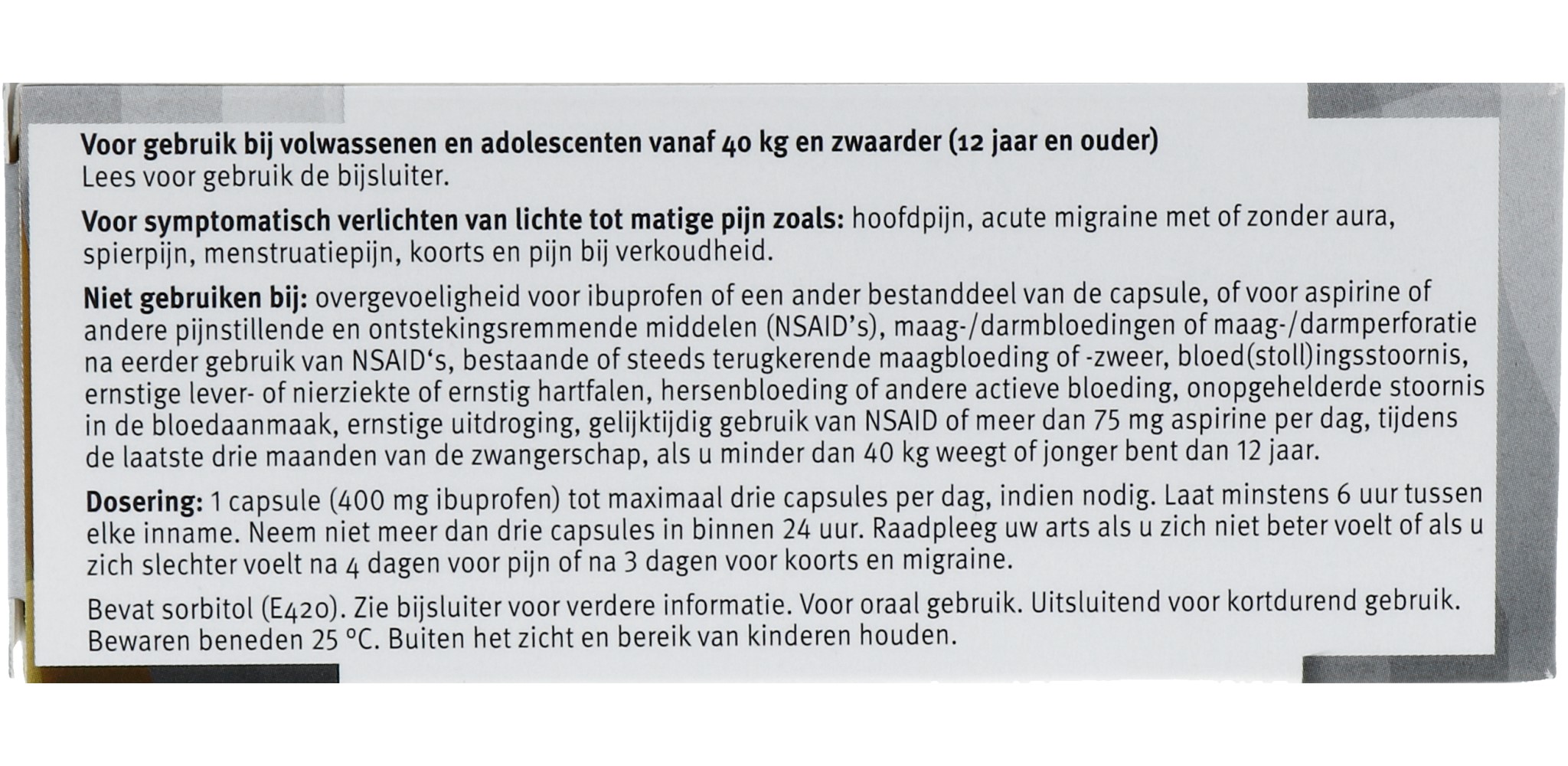 Leidapharm Ibuprofen 400mg Liquid (20 capsules) - image 2