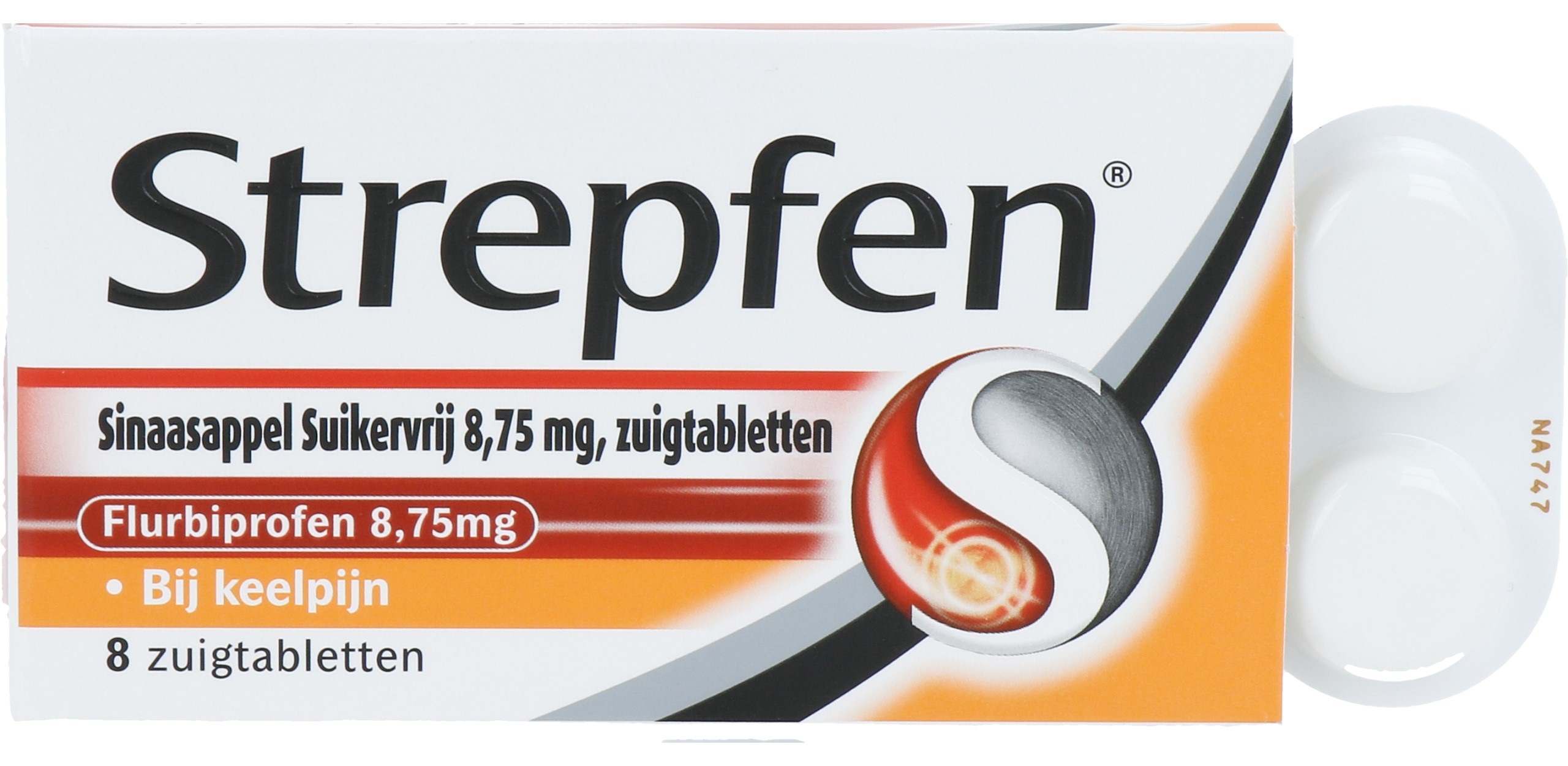 Strepfen Flurbiprofen 8,75mg sinaasappel Suikervrij (8 zuigtabletten) - image 2