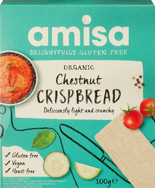 Amisa Crackers Kastanje Glutenvrij (100 gr)