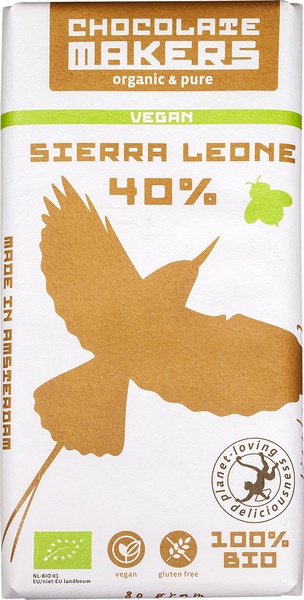 Chocolatemakers Chocoladereep 40% Cacao Sierra Leone (80 gr)