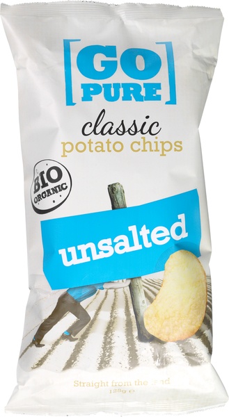 Go Pure Aardappelchips Unsalted classic (125 gr)