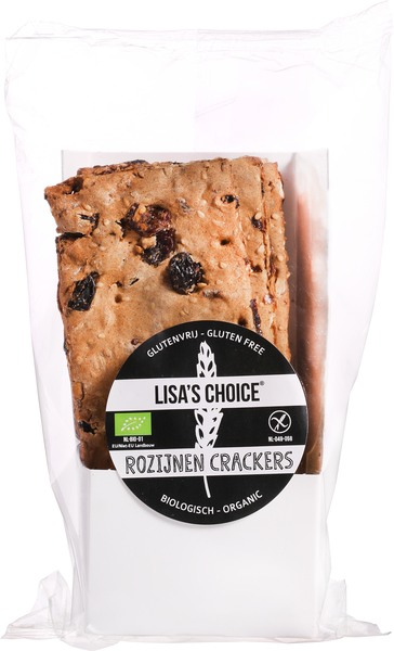 Lisa's Choice Crackers Rozijnen Glutenvrij (175 gr)