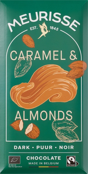 Meurisse Chocoladereep Caramel Almonds (100 gr)
