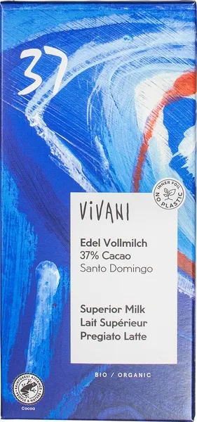 Vivani Chocolate-Bar Milk 37% Santo Domingo (100 gr)