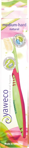 Yaweco Tandenborstel Nature, Met Vervangde Kop, Medium (1 stuks)